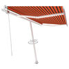 vidaXL Toldo autom&aacute;tico LED sensor de viento naranja marr&oacute;n 450x350 cm