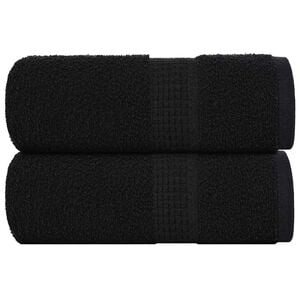 vidaXL Toallas de mano FROGN 2 uds negro 30x30 cm 360 g/m&sup2;