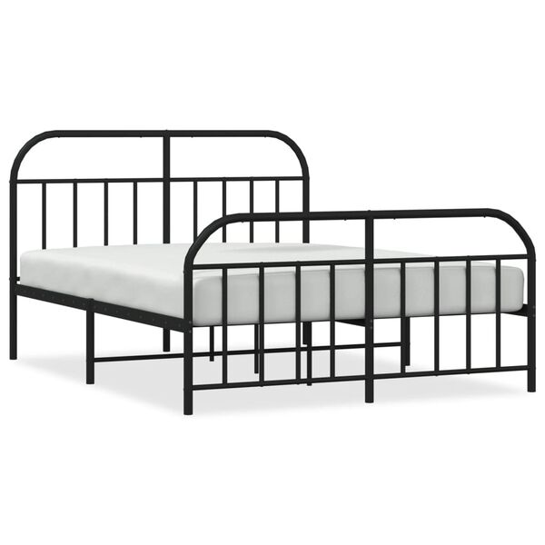 vidaXL Estructura cama sin colchón con estribo metal negro 140x200 cm