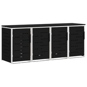 vidaXL Almacenamiento de contenedor con ruedas for 4 Bins 240L Negro