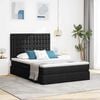 vidaXL Cama con almacenamiento y colch&oacute;n Negro 140 x 190 cm Poli&eacute;ster