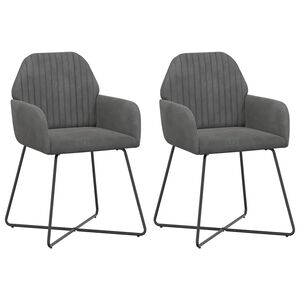 vidaXL Sillas de comedor 2 uds. Terciopelo Gris oscuro 55 x 50 x 84 cm