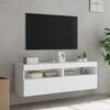 vidaXL Muebles de TV de pared con luces LED 2 uds blanco 60x30x40 cm