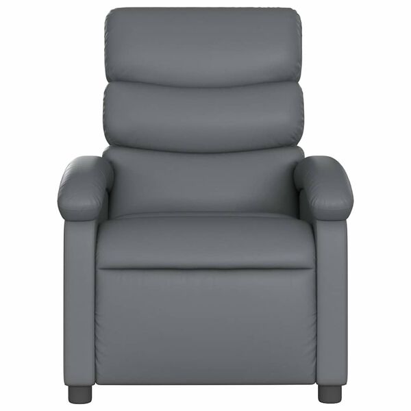 vidaXL Sillón reclinable de cuero sintético gris