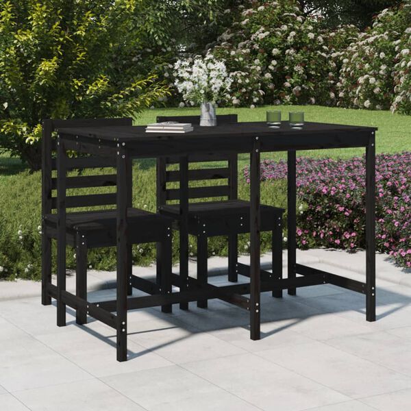 vidaXL Mesa de jard&iacute;n madera maciza pino negro 159,5x82,5x110 cm