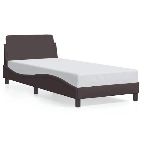 vidaXL Estructura de cama Dover tela marr&oacute;n oscuro 80x200 cm