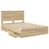 vidaXL Estructura de cama Roble Sonoma 150 x 200 cm Madera Ingenieril