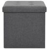vidaXL Taburetes almacenaje plegables 2 uds lino sintético gris oscuro