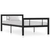vidaXL Estructura de cama sin colch&oacute;n metal blanco y negro 90x200 cm