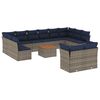vidaXL Set sof&aacute;s de jard&iacute;n con cojines 13 piezas rat&aacute;n sint&eacute;tico gris