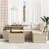 vidaXL Conjunto de sof&aacute; de jard&iacute;n 5 pcs Beige rat&aacute;n sint&eacute;tico