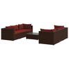 vidaXL Set muebles de jardín 7 piezas y cojines ratán sintético marrón