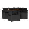 vidaXL Conjunto de sof&aacute; de jard&iacute;n 5 uds. Negro Polirat&aacute;n