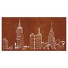 vidaXL Adorno de pared de jard&iacute;n acero corten dise&ntilde;o skyline 105x55 cm
