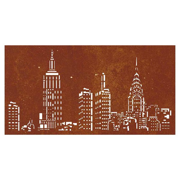 vidaXL Adorno de pared de jard&iacute;n acero corten dise&ntilde;o skyline 105x55 cm