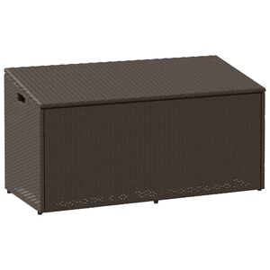 vidaXL Caja de almacenaje jard&iacute;n rat&aacute;n sint&eacute;tico marr&oacute;n 110x50x58 cm