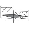 vidaXL Estructura cama sin colch&oacute;n con estribo metal negro 107x203 cm