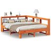 vidaXL Cama con estanter&iacute;a sin colch&oacute;n madera maciza marr&oacute;n 140x200 cm