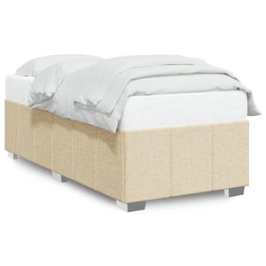 vidaXL Estructura de cama sin colch&oacute;n tela crema 80x200 cm