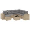 vidaXL Juego de sof&aacute;s de jard&iacute;n con cojines beige 8 pzas rat&aacute;n PE