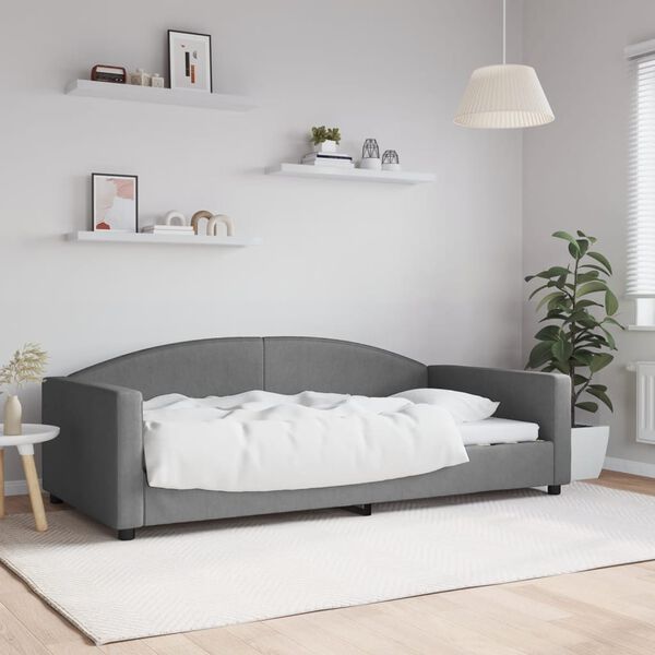 vidaXL Sof&aacute; cama sin colch&oacute;n tela gris oscuro 100x200 cm
