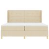 vidaXL Cama tipo Box Spring con colch&oacute;n Crema 200 x 200 cm tela