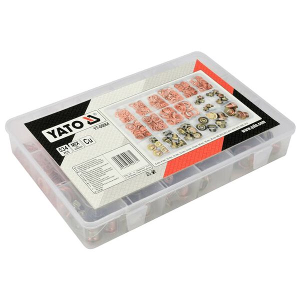 YATO Set de arandelas y tapones 534 piezas YT-06864
