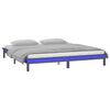 vidaXL Estructura de cama con LED madera maciza gris 120x200 cm