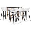 vidaXL Mesa alta y taburetes de bar 7 piezas negro y blanco