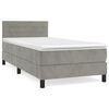 vidaXL Cama box spring con colchón terciopelo gris claro 90x190 cm