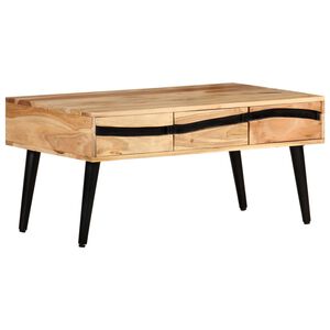 vidaXL Mesa de centro de madera maciza de acacia 88x50x42 cm