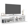 vidaXL Muebles de TV con luces LED 2 uds blanco brillante 75x35x40 cm