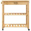 vidaXL Carrito de cocina MONZA madera maciza de pino 84x40x88,5 cm