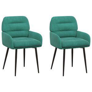 vidaXL Sillas de comedor 2 uds. Terciopelo Tuquesa 59 x 59,5 x 90 cm