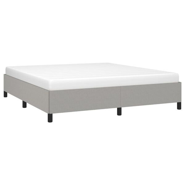 vidaXL Estructura de cama sin colch&oacute;n gris claro super king tela