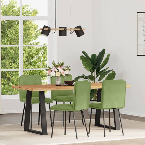 vidaXL Sillas de comedor 4 unidades terciopelo verde claro