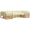 vidaXL Conjunto de sof&aacute;s de exterior 6 pcs Blanco y Crema