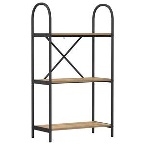 vidaXL Estante de libros 3 niveles 60 x 30 x 109 cm Roble artisan