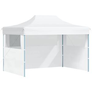 vidaXL Carpa plegable profesional con 3 paredes acero blanco 280x410x315 cm