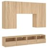vidaXL Muebles de TV de pared 5 pzas madera de ingenier&iacute;a roble Sonoma