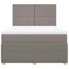 vidaXL Cama box spring con colch&oacute;n tela gris taupe 160x200 cm