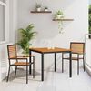 vidaXL Conjunto de Comedor de Jard&iacute;n 3 pcs Negro y Madera
