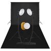 vidaXL Kit de estudio fotogr&aacute;fico con luces, fondo y reflector