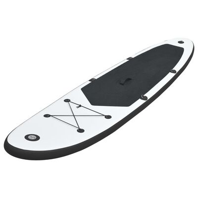 vidaXL Juego de tabla de paddle surf hinchable blanco y negro
