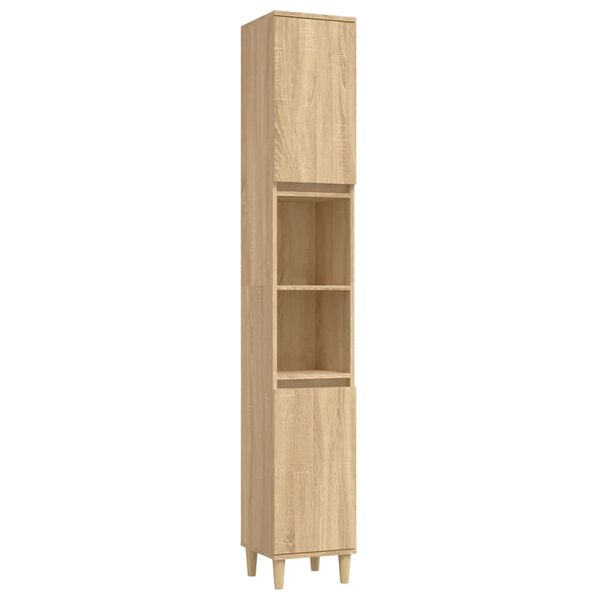 vidaXL Armario de ba&ntilde;o madera contrachapada roble Sonoma 30x30x190 cm