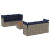 vidaXL Set de sof&aacute;s de jard&iacute;n 7 pzas con cojines rat&aacute;n sint&eacute;tico gris