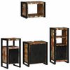 vidaXL Juego de muebles de ba&ntilde;o 4 uds. Multicolor y negro