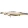 vidaXL Estructura cama madera ingenier&iacute;a metal roble Sonoma 120x200 cm