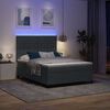 vidaXL Cama Box Spring LED con colch&oacute;n Gris oscuro 140 x 190 cm tela