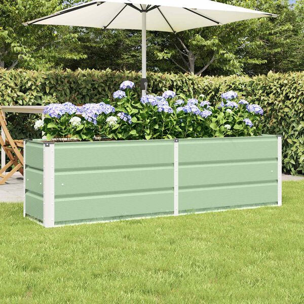 vidaXL Jardinera Verde 160 x 40 x 45 cm Acero